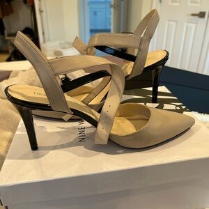 Nine West Two-Tone Beige and Black Heels